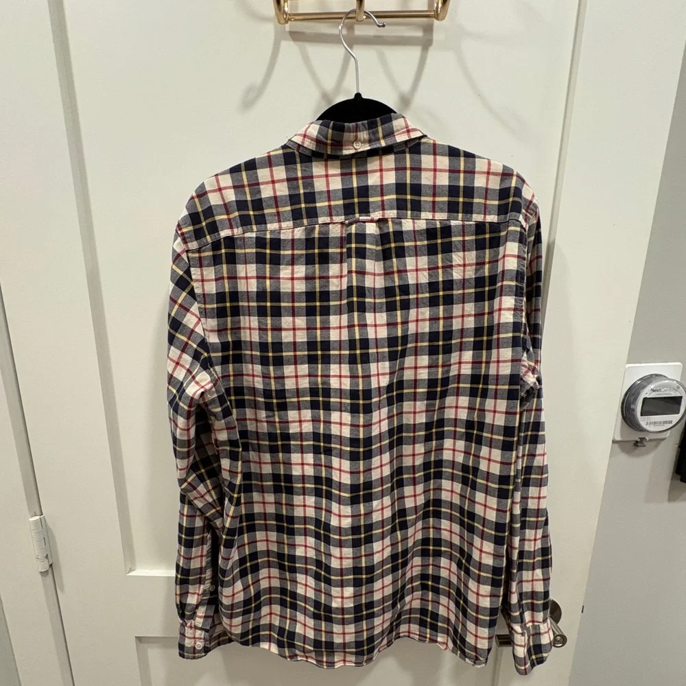 J. Crew Navy and Red Plaid Shirt